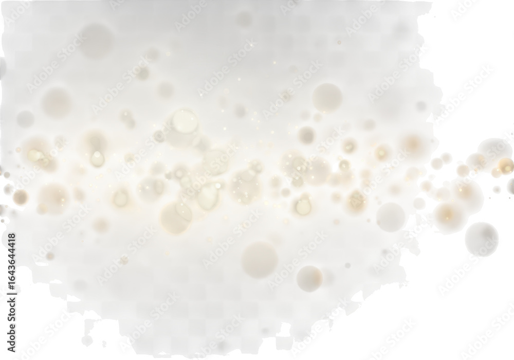 Poster abstract light bubbles and foam isolated on transparent background
