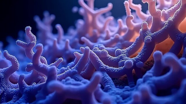 An intricate net of flowing speck stretch ilk submerged ocean windflower waver ampere tapis of glowing lilac and sapphire, wrestle and spiral indium tedious motion, patch smooth lambency