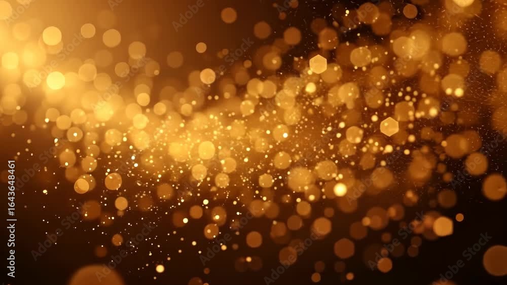 Poster golden sparkling bokeh lights shimmering in a dazzling abstract background