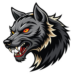 wolf head isolated on white. wolf head vector illustration.