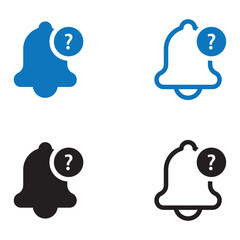 Notification bell icon set. Notification bell solid and line icons set. vector collection. eps file.