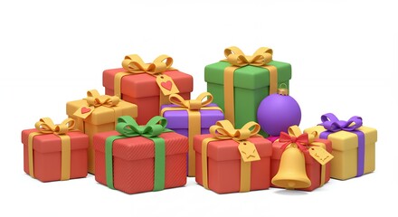 Fototapeta premium Colorful gift boxes stacked