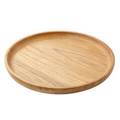 Wooden plate isolated on transparent background