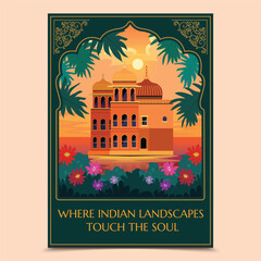 Flat Vibrant Indian Cityscape Poster