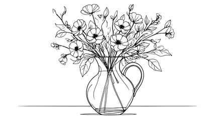 Minimalist Line Art Flower Illustration