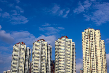 A high-rise residential building beside Shenzhen People's Park