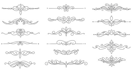 Elegant Flourishes and Dividers A Collection of Decorative Vector Elements for Design