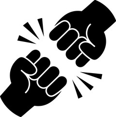 Obraz premium Fist Bump Silhouette Icon