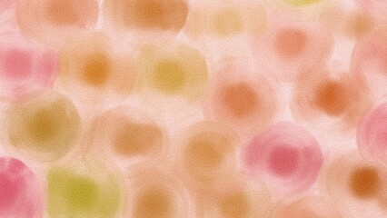 Soft Peach and Pink Polka Dot Abstract Watercolor Background.