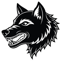 wolf head isolated on white. wolf head vector illustration.