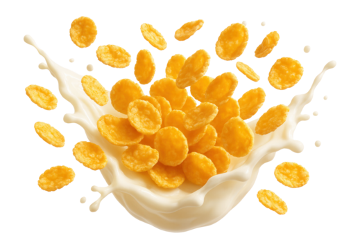 Corn flakes with a splash of milk.