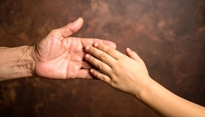 Touching hands family connection