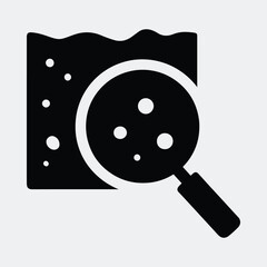 Silhouette soil analysis with magnifier science research vector illustration