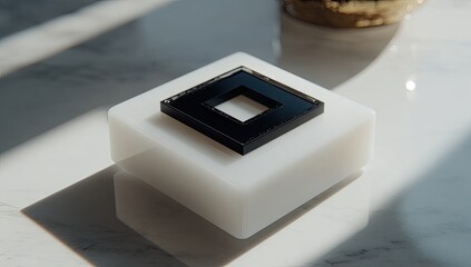 Square, black, and white. Abstract, minimalist design