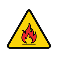 Flammable Hazard Warning Sign on White Background - Safety Alert Symbol