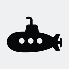 Silhouette submarine nautical vessel underwater marine transport vector illustration