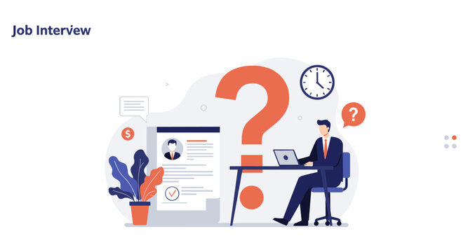 Professional job interview concept with candidate and hiring manager in office setting