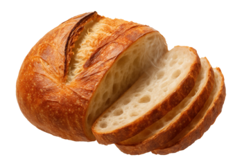 Freshly baked bread with golden crust and soft interior.