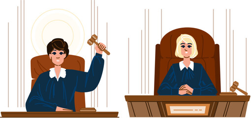 justice judge woman vector