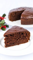 Chocolate cake slice, rich and decadent