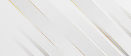 Abstract modern white background paper cut style with golden line Luxury concept