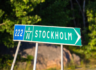 Stockholm Road Sign with Route 222