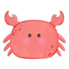 Watercolor Crab PNG – Hand Painted Sea Animal Clipart