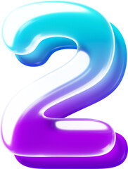 3d Rendered letter made of transparent glass with smooth gradient backdrop
