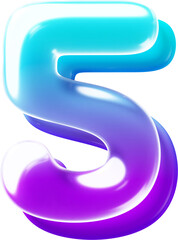 3d Rendered letter made of transparent glass with smooth gradient backdrop