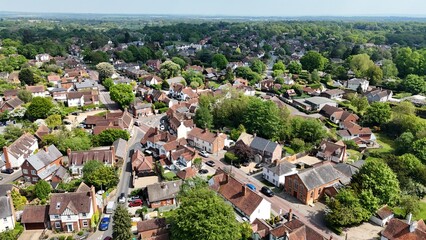 Stock Village in Essex UK drone,aerial