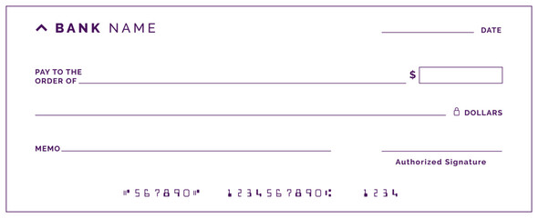 Blank Bank Check Template – Editable Financial Document Design