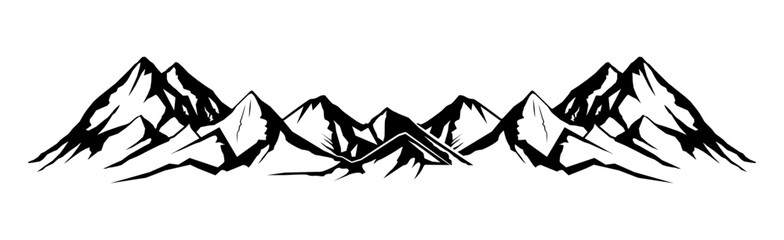 mountain icon set featuring hiking trails, snowy peaks, and nature landscapes. Perfect for camping symbols, travel illustrations, adventure designs, and outdoor exploration graphics. Vector