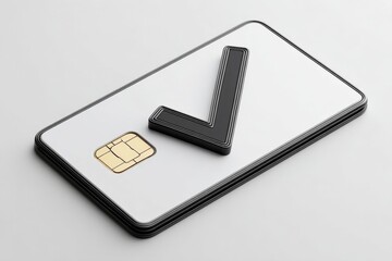 Credit Card with Check Mark Icon: Secure Payment Approval and Financial Transaction Confirmation