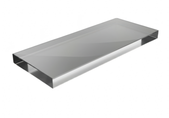 Shiny metallic rectangular prism isolated on transparent background