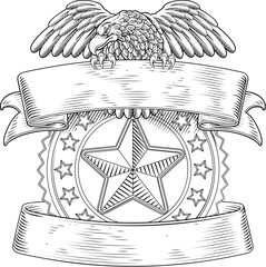 Plakat Police Military Eagle Badge Shield Sheriff Crest