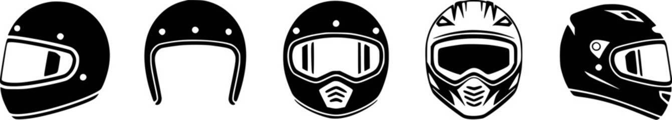 Black motorcycle helmets graphic collection racing protection