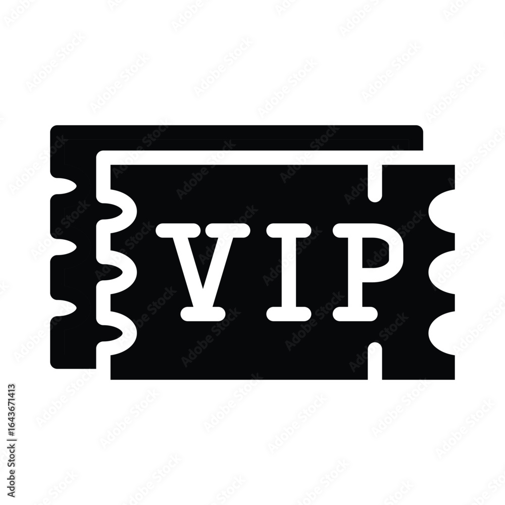 Aufkleber vip ticket solid icon vector design good for web or mobile app