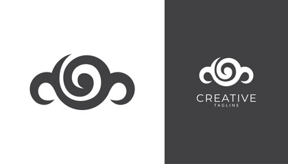 Abstract cloud logo icon vector template for technology