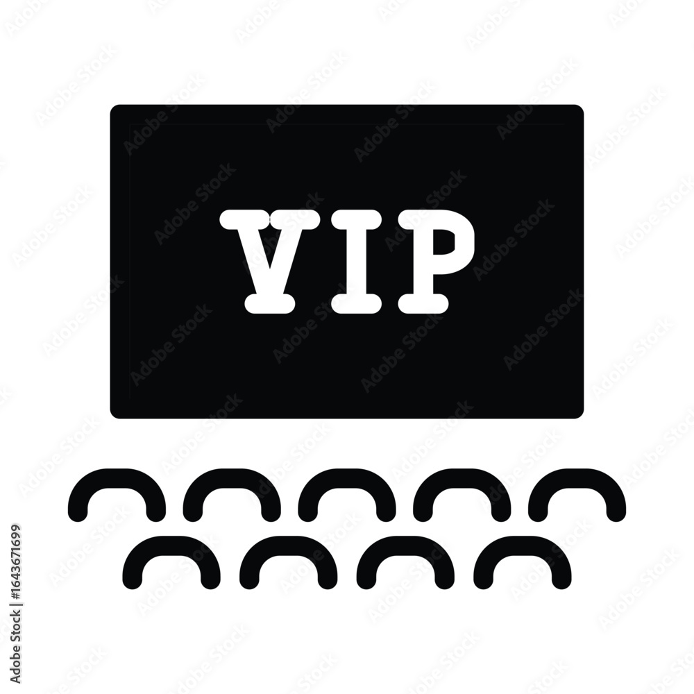 Poster vip seat solid icon vector design good for web or mobile app