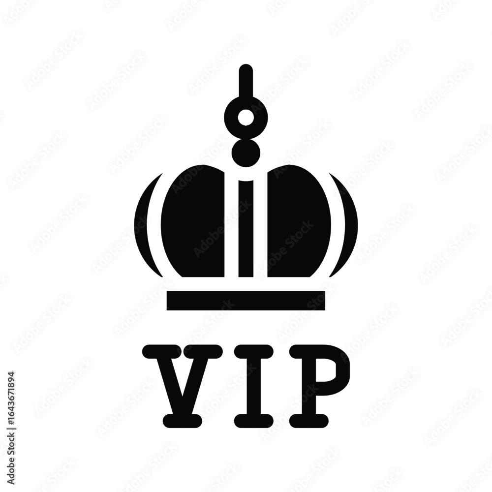 Poster vip crown solid icon vector design good for web or mobile app