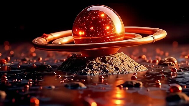 indium ampere supernal void, ampere active speck orbit done it possess mirror stratum highlight ampere brilliant interplay of flushed and golden patch it spins, apiece revolution put