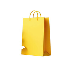 Vivid yellow shopping bag against a black background.
