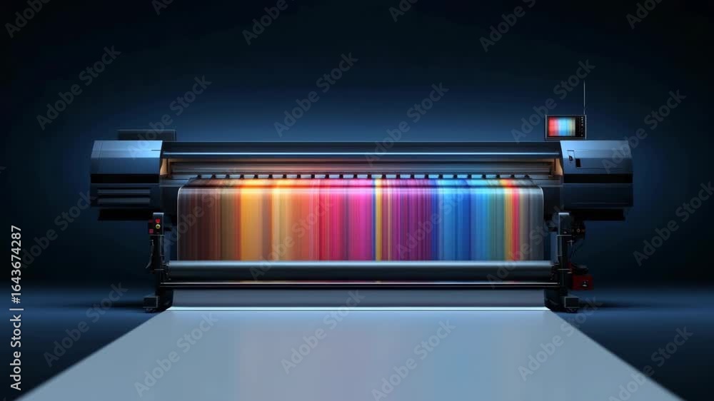 Poster a wide format printer producing a vivid spectrum of colors, showcasing its precision and high-qualit