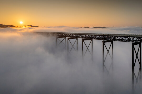 New River Gorge Bridge, West Virginia, Sunrise Fog