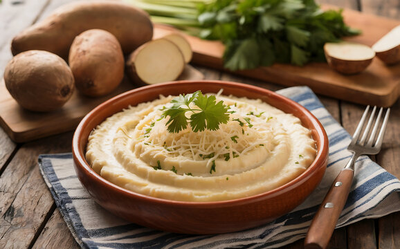 National dishes of Bolivia - "Sonso de yuca" - a Bolivian dish similar to mashed potatoes, but made from yuca mixed with cheese.
