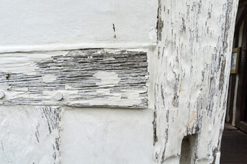 old wall with peeling paint