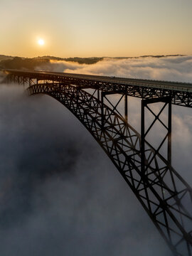 New River Gorge Bridge, West Virginia, Sunrise Fog