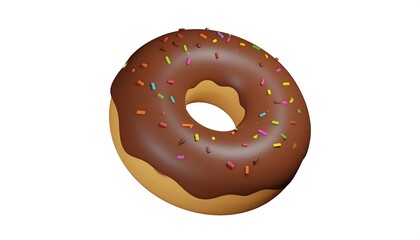 Chocolate donut with colorful sprinkles