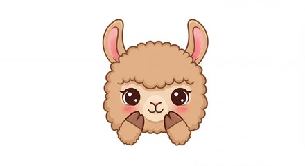 Naklejka premium Adorable cartoon llama illustration
