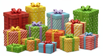 Colorful gift boxes arrangement